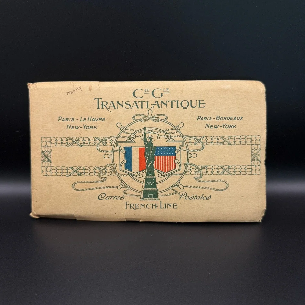 Vintage French Line‎ Cie Gle Transatlantique Postcard Booklet Le Havre Souvenir